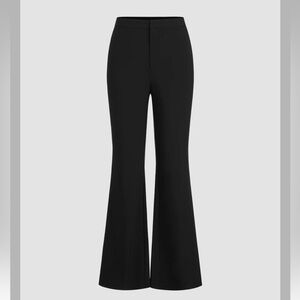 Stretch mid rise flared trousers